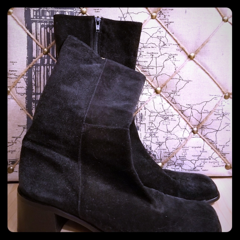 Black suede boots